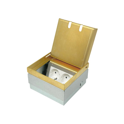 GG1002BodentankMessing Steckdosenbox hochwertige Bodensteckdose